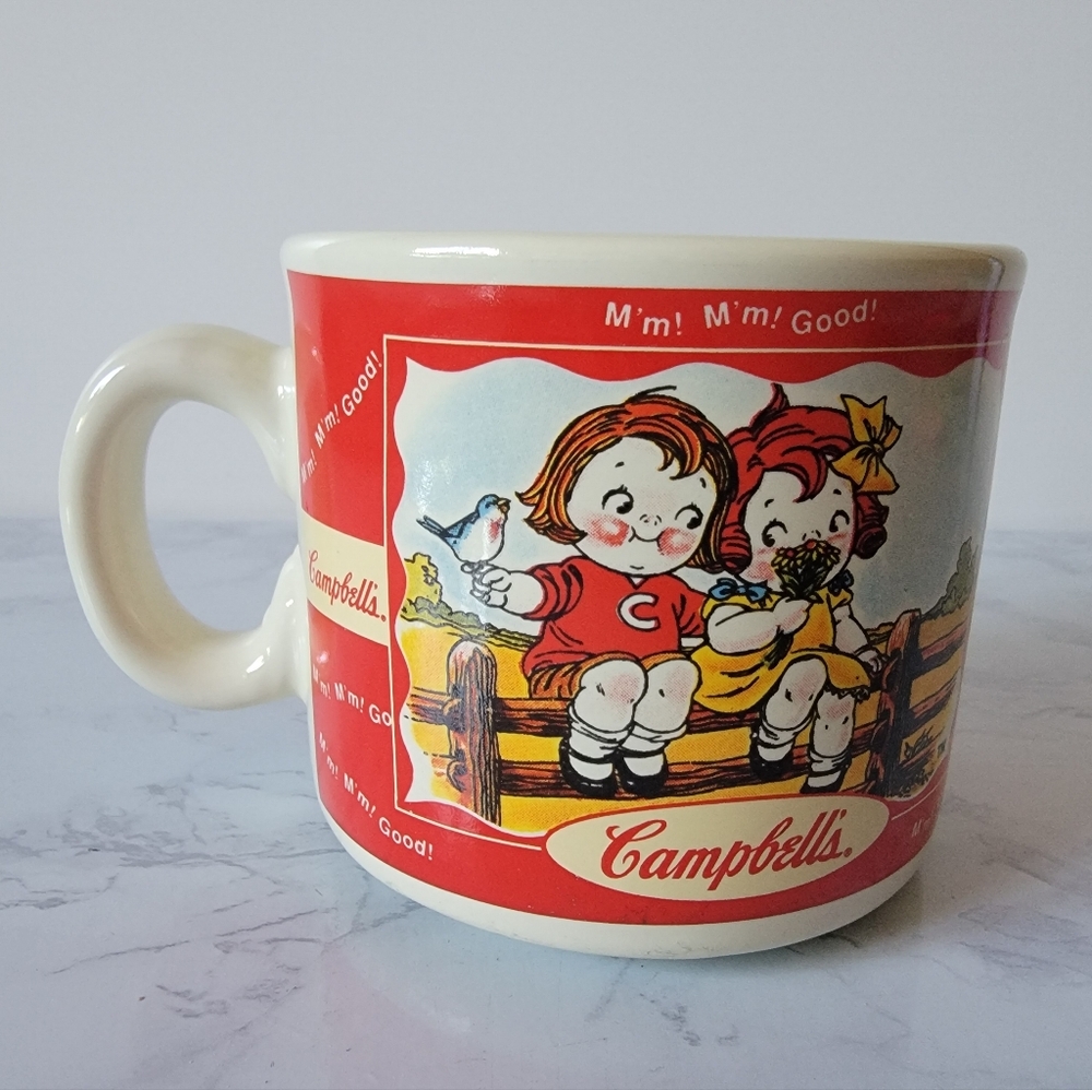 Vintage 1998 Campbell's Soup Mug - Red and Cream